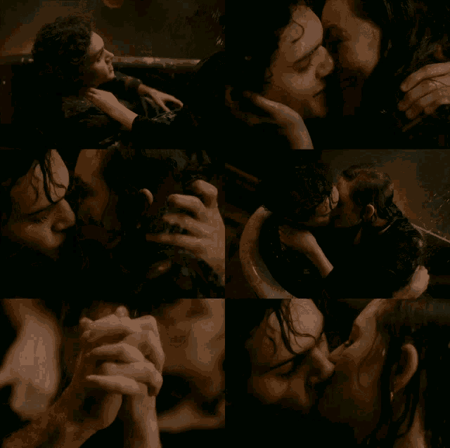 a man and a woman are kissing in the shower