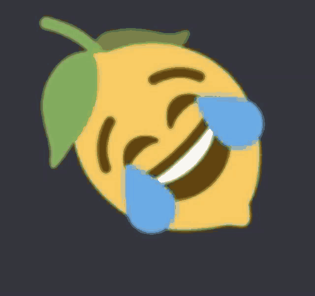 a lemon with tears coming out of its eyes