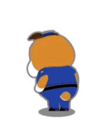a cartoon dog in a police uniform says whatever on the bottom