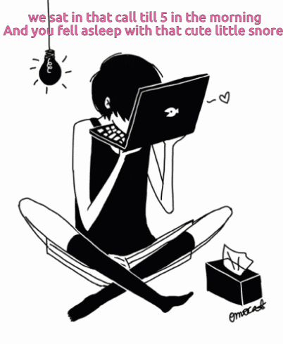 a black and white drawing of a girl sitting on the floor with a laptop