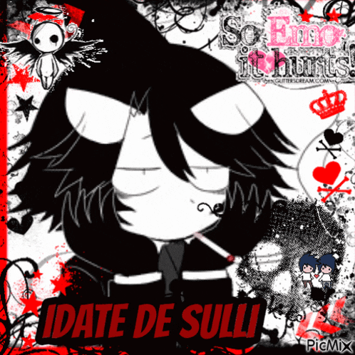 a picture of a cartoon character with the words idate de sulli in red letters