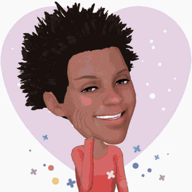 a cartoon of a woman with a red shirt on