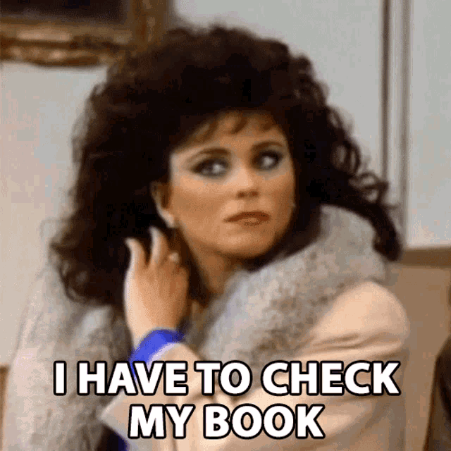I Have To Check My Book Susanne Sugarbaker GIF - I Have To Check My Book Susanne Sugarbaker Delta Burke GIFs