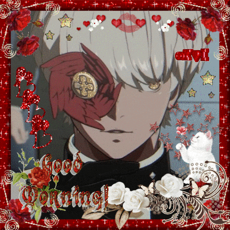 a picture of a man with a coin in his eye and the words good morning on it
