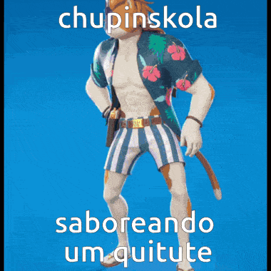 a picture of a cartoon character with the words chupinskola saboreando um quiute on it
