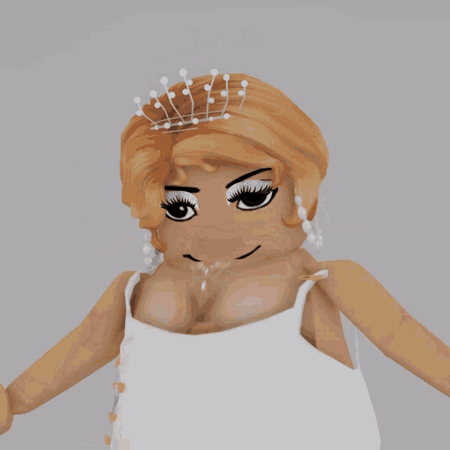 a cartoon girl with a crown on her head