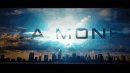a city skyline with the word zamone in front of it
