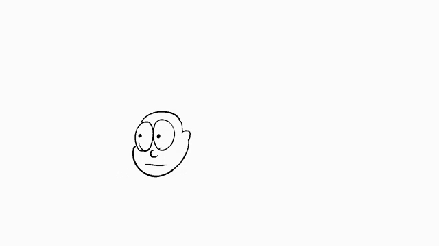 a black and white drawing of a cartoon character with the word brun written on it .