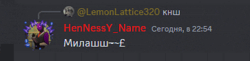 a screenshot of a conversation between lemon lattice 320 and hennessy name