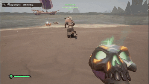 a screenshot of a video game that says voyage progress added to log on the bottom