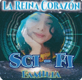 a poster for la reina corazon sci-fi familia with a woman on it