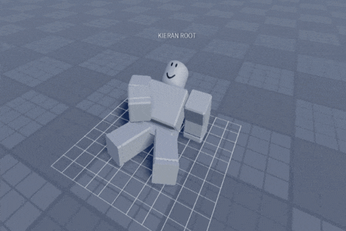 a 3d model of a robot with the name kieran root on the bottom