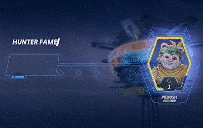 a screenshot of a video game that says " hunter fame transfer in progress "