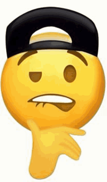 a smiley face wearing a black hat is giving a thumbs down sign .