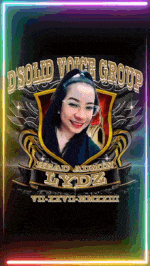 a picture of a woman in a shield with the words dsolid voice group