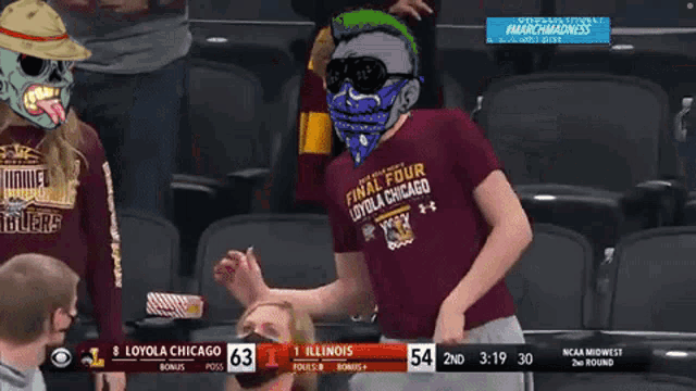 a cartoon of a man wearing a shirt that says final court university of illinois