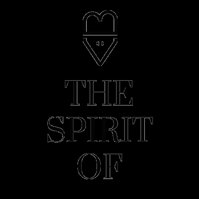 a black background with the words " the spirit of " written in white letters