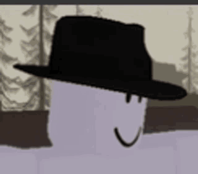 a silhouette of a person wearing a black hat .