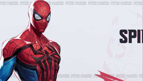 a poster of spider-man with the word spider in black