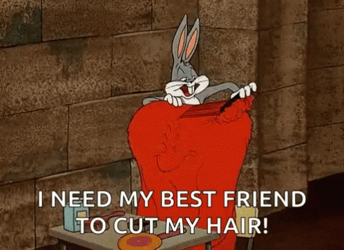 Bugs Bunny I Need My Bestfriend To Cut My Hair GIF - Bugs Bunny I Need My Bestfriend To Cut My Hair GIFs
