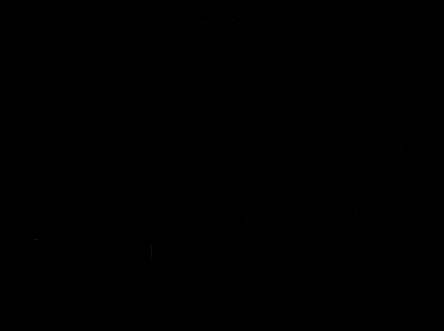 a blue and purple graphic with a cross in the center