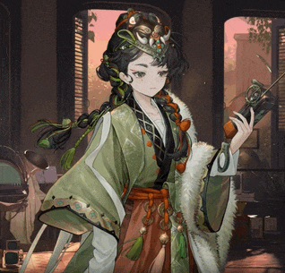 a drawing of a girl in a kimono holding a gun