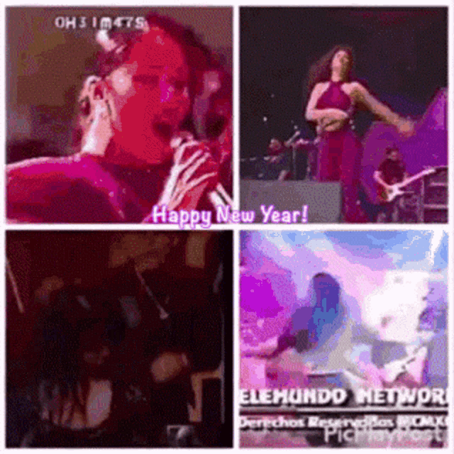 a collage of images with the words happy new year on the top