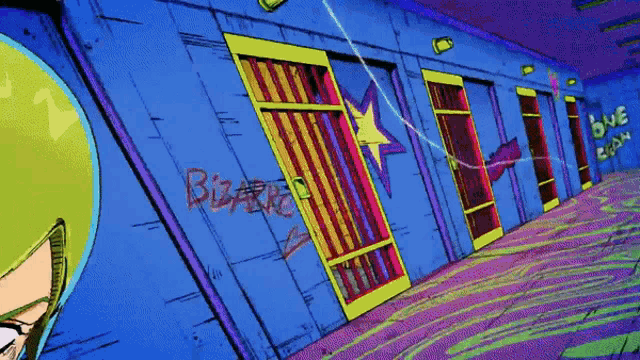 a cartoon drawing of a room with the word bizarre written on it