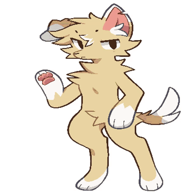 a drawing of a furry character surrounded by fruits