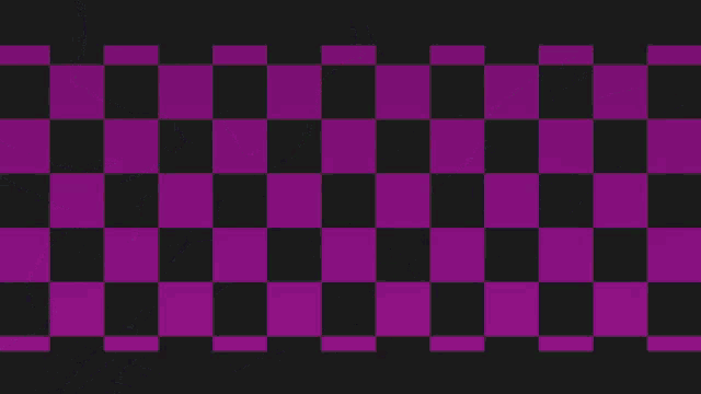 a purple and black checkered background with a few white squares