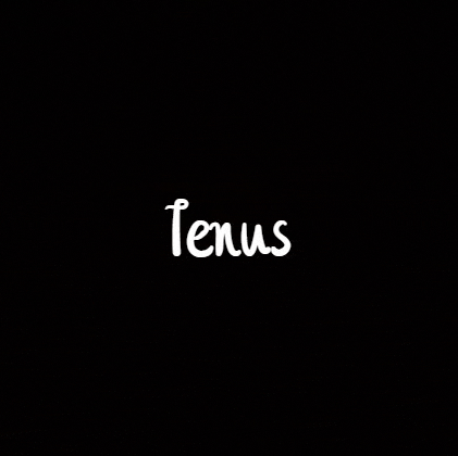 the word teus is written in white on a black background .