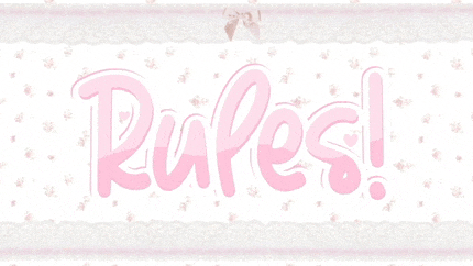a pink sign that says rules on it