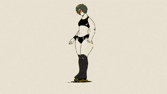 a cartoon drawing of a woman dancing with the word pina in green letters