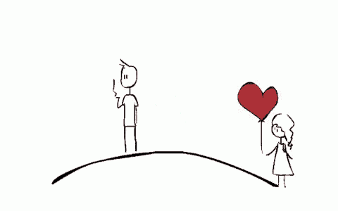 a drawing of a person standing on a hill with blood coming out of their mouth
