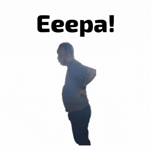 a man is standing in front of a white background with the words eeepa written above him