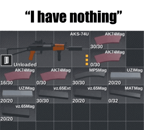 a picture of a gun with the words " i have nothing " on the bottom