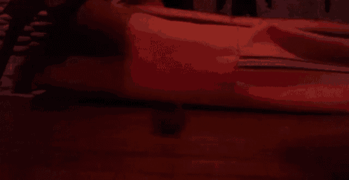 a pink bag with a zipper is laying on a wooden table .