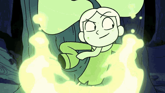 a cartoon character is surrounded by a glowing light