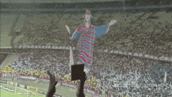 a crowd of people in a stadium with the word vibrante on the side