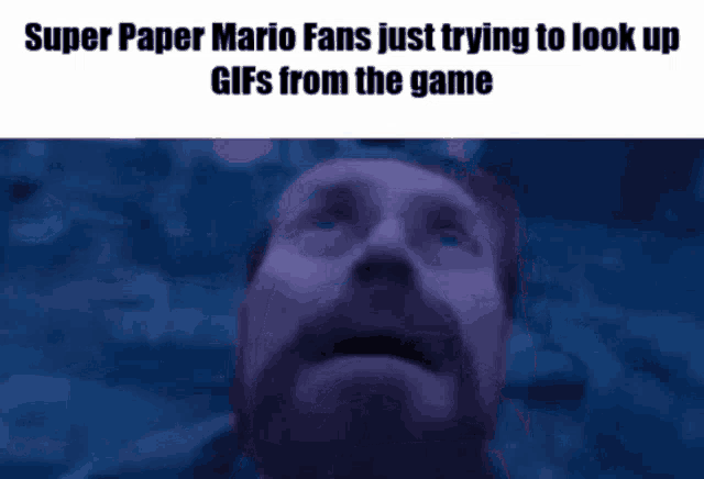 super paper mario fans just trying to look up gifs from the game with a bearded man