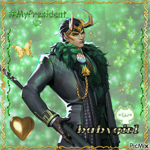 a picture of loki from marvel comics with the caption #mypresident babygirl