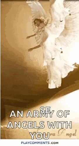 an army of angels with you is flying in the air .