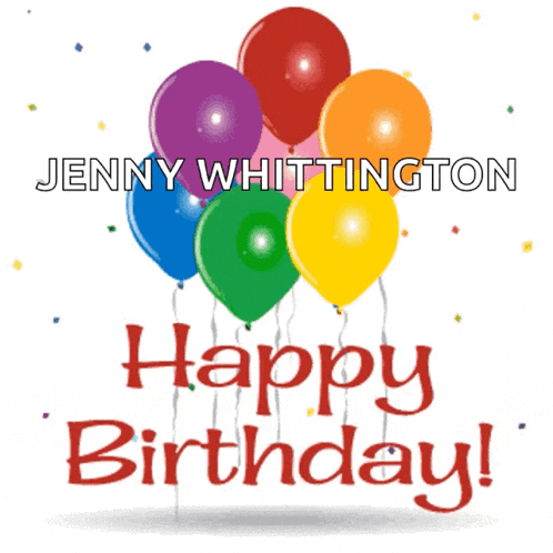 jenny whittington is celebrating her birthday with a bunch of balloons