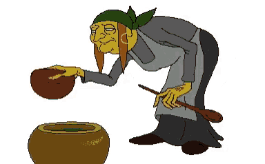 a pixel art drawing of a witch with red hair and a green headband