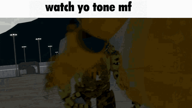 a picture of a teddy bear holding a soldier with the words watch yo tone mf below it
