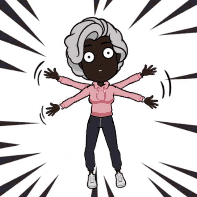 a cartoon drawing of an elderly woman standing in front of a soccer ball