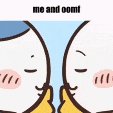 a cartoon of a hand holding a sword with the words `` me and oomf '' written on the bottom .