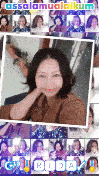 a collage of pictures of a woman with the words assalamualaikum on the top