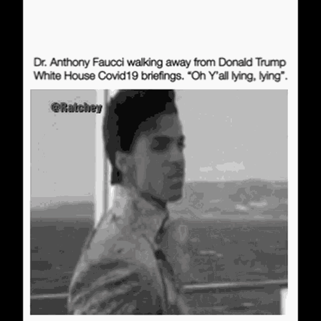 a black and white photo of a man walking away from donald trump