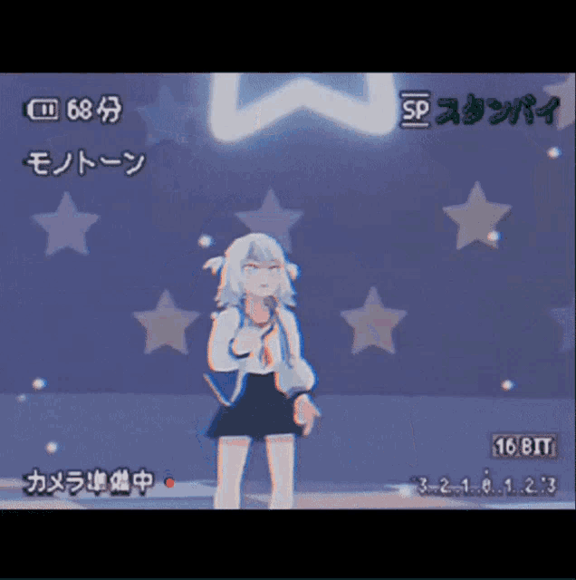 a video of a girl singing in a microphone with the number 16 bit on the bottom